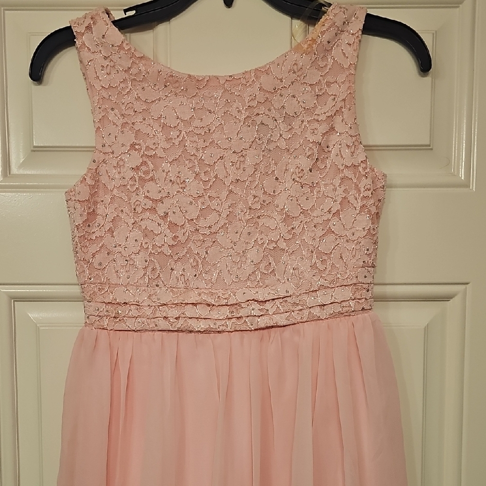 Elegant Pink Lace Kids Dress